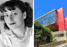 Z lewej: Lina Bo Bardi; Z prawej: Muzeum Sztuki w Sao Paulo