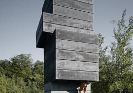 Jednoosobowa sauna z betonu