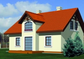 Dom wykonany w technologii lekkiego szkieletu drewnianego