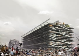 Projekt dyplomowy pt. Porozmawiajmy o śmieciach dotyczący slumsów w Bombaju