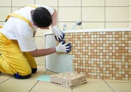układanie płytek, obudowa wanny, klej do płytek, płyta g-k