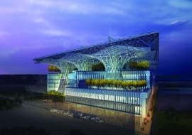 Masdar Headquarters w Abu Dhabi proj. Adrian Smith + Gordon Gill Architecture.