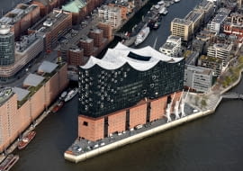 Elbphilharmonie - widok z lotu ptaka.