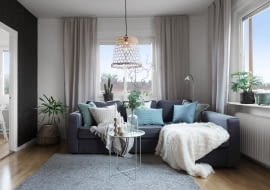 Salon w stylu skandynawskim.