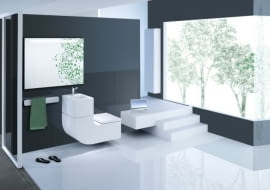 Umywalka zintegrowana z WC to nowatorskie, ekologiczne i designerskie rozwiązanie Firma Roca wprowadza na rynek niezwykłe urządzenie Washbasin+Watercloset (W+W) zaprojektowane przez Gabriele i Oscara Buratti, projektantów Battiston Architects . To niezwykłe rozwiązanie łączy umywalkę i toaletę w jedno urządzenie. Jedną z najważniejszych cech Washbasin+Watercloset jest zastosowanie nowej, sprzyjającej środowisku naturalnemu, technologii Water-reuse (ponownego zużycia wody). Pozwala ona na zredukowanie jej poboru nawet do 25% w porównaniu ze standardową toaletą dual flush (3/6 litry). Zużytą w umywalce wodę wykorzystuje się do napełnienia zbiornika wc w toalecie. System podwójnego oczyszczania, w który wyposażono urządzenie, eliminuje nieprzyjemne zapachy oraz bakterie znajdujące się w wodzie, zapewniając mu w ten sposób doskonałą jakość. Washbasin+Watercloset po raz pierwszy został zaprezentowany na targach ISH 2009 we Frankfurcie. Dostał nagrodę Design Plus oraz nagrodę prestiżowego magazynu dla architektów Wallpaper - Gold Winner w ubiegłorocznej edycji Product Innovation Awards - nowej produktowej kategorii konkursu Design Awards 2009. Wyróżnienia Product Innovation Awards, przyznawane są produktom prawdziwie nowatorskim, które podkreślają znaczącą rolę producentów we wprowadzaniu innowacji w branży projektowania wnętrz.