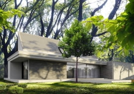 Forrest House: dom modelowy. Projekt nowoczesnej wilii w parkowej scenerii.
