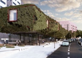 Green spaceship - biblioteka publiczna w Madrycie. Proj. 3GATTI.