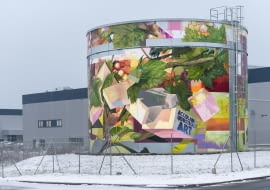 Mural w parku przemysłowym Accolade w Zielonej Górze