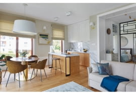 Projekt wnętrza mieszkania 50 m2 nad morzem