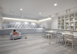 wnętrza Tokyo Baby Cafe; projekt: Nendo