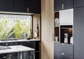 Żaluzje meblowe w kuchni