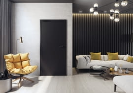 Czarny kolor drzwi wewnętrznych wymaga idealnego dopasowania do aranżacji, jednak wysiłek się opłaci, ponieważ w przemyślanej przestrzeni takie drzwi będą prezentować się wyjątkowo estetycznie i szykownie.