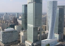 160-metrowa wieża z Muzeum Sztuki Nowoczesnej miałaby stanąć zamiast pawilonu meblowego "Emilia", obok hotelu InterContinental