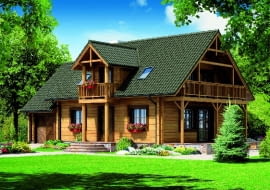 Elewacja wejściowa - "Dom z wejściem przez ganek"