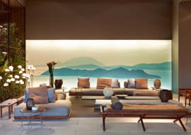 Stoisko Exteta na targach Salone del Mobile w Mediolanie, z najnowszą kolekcją mebli 10th, którą na dziesięciolecie firmy zaprojektował Massimo Castagna, www.exteta.it