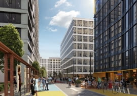 Warszawa: woonerf Haberbuscha i Schielego w Browarach Warszawskich