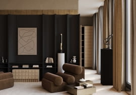 Fronty PU1515 DM Kakao Płyta laminowana DEEP MATT. Dekoracyjny moduł PU1001 DM Czarny Onyx Laminat HPL DEEP MATT.