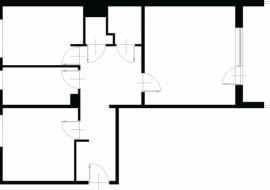 Kupiliśmy mieszkanie z drugiej ręki. Podczas planowanego remontu zamierzamy je nieco przebudować - szukamy m.in. pomysłu na wygodne miejsce do pracy (nie w salonie ani w sypialni). Jeden z pokoi chcemy przeznaczyć dla naszych dwóch córeczek. Marzy nam się duży stół, przy którym moglibyśmy jadać rodzinne posiłki, oraz garderoba. Czy uda się to wszystko zmieścić? Przebudowę utrudniają dwie ściany nośne - jedna wydziela pokój dzienny, druga znajduje się między kuchnią a średnim pokojem.