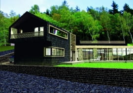 Elewacja boczna - "Dom oszczędny, choć niekoniecznie mały"