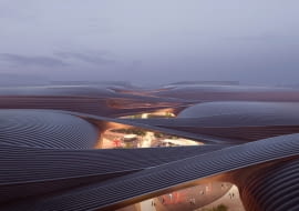 Międzynarodowe Centrum Wystawowe w Pekinie. Proj. Zaha Hadid Architects