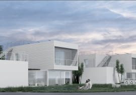 KoMo - osiedle domów jednorodzinnych w Krakowie w technologii betonu konopnego