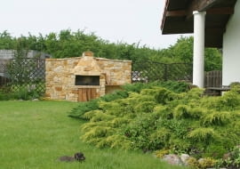 06.06.2003 RADZIEJOWICE WOJEWODZTWO MAZOWIECKIE OGROD PRYWATNY WLASCICIEL DANUTA I KRZYSZTOF NIZYNSKI NIZYNSCY NIZYNSKA ZGLOSZENIE NA KONKURS PISMA OGRODY 2003 ROK KRZEWY IGLASTE JALOWIEC JUNIPERUS TRAWNIK KAMIEN GRILL