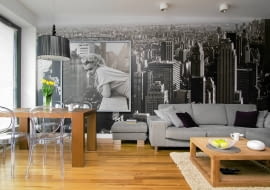 salon, fototapeta, aranżacja salonu