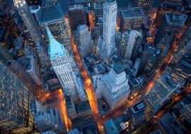 Nowy Jork z lotu ptaka, wieżowce nowego jorku