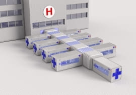 Mobilny szpital z kontenerów transportowych