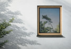W połączeniu z ościeżnicą o naturalnym, drewnianym wyglądzie, czarne skrzydło Schüco LivIng Panorama staje się tylko smukłym konturem.