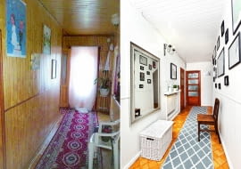 Korytarz przed i po.