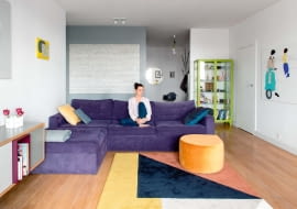 MOC KOLORÓW: fiolet, limonka i oranż. Z prawej obraz 'Vespa' autorstwa Marty, inspirowany zdjęciem z lat 60.