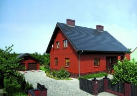 Przykład domu o prostej, zwartej, bryle