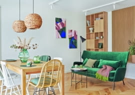 W zielone gramy - aranżacja 55-metrowego mieszkania