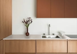 Woodeco Blat UltraFit Marmur Calacatta PK9024 płyta laminowana Dąb Karmel PD3053, Terracota PU1516