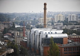 12.09.2013 Lodz , Widok na budowe podziemnego dworca kolejowego Lodz Fabryczna oraz Nowe Centrum Lodzi i EC1 . Fot. Tomasz Stanczak / Agencja Gazeta
