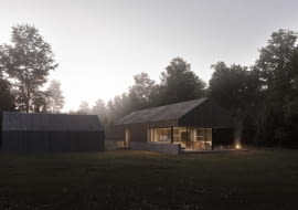 Dom na bazie w Sulminie. Projekt: Studio Architektoniczne INSTINCT. Projekt wnętrz: LOQM Zuzanna Motus