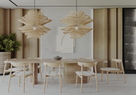 Plecione z naturalnych materiałów lampy mogą mieć finezyjne kształty, które są wyjątkowo dekoracyjne.