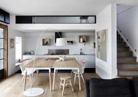 prosty dom, jasny dom, minimalistyczny dom, dom w skandynawskim stylu, wnętrze w skandynawskim stylu