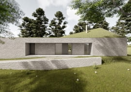 Dom z wapienia na Jurze Krakowsko-Częstochowskiej. Proj. TOPROJEKT