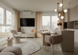 Monochromatyczny apartament w Gdyni