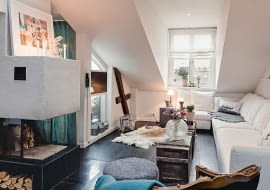 mieszkanie ze skosami, mieszkanie na poddaszu, jak urządzić mieszkanie ze skosami