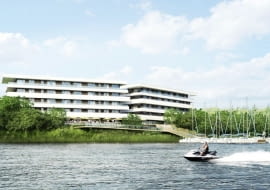 Apartamentowiec nad jeziorem Zegrzyńskim