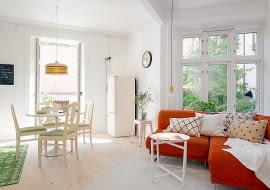 małe mieszkanie, mieszkanie w skandynawskim stylu, jasne mieszkanie, jak urządzić małe mieszkanie, dobrze urządzone mieszkanie