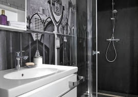 łazienka, ściany w łazience, aranżacja łazienki