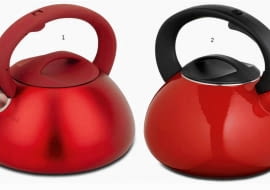 Jeśli wypatrzysz rzecz, która idealnie odpowiada twoim oczekiwaniom i gustowi, odwiedź jeszcze inne sklepy. Często bywa, że zakupy można zrobić znacznie taniej.<br/> <b>Czajniki z gwizdkiem</b><br/> 1. Ze stali lakierowanej, poj. 3 litry, Agata Meble, 64 zł<br/> 2. Ze stali emaliowanej, poj. 2,4 litra, Red Onion, 139 zł