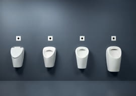 Seria pisuarów Geberit Selnova dostępna jest w rozmiarach S, M i L