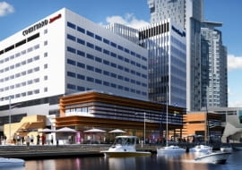 Wizualizacja etapu I projektu Gdynia Waterfront. Widok od strony Skweru Kościuszki