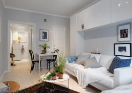 małe mieszkanie, kawalerka, mieszkanie w skandynawskim stylu