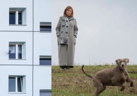 Traffic Design dla Pan tu nie stał - szalik z motywem z fasady bloku przy ul. Lelewela w Gdyni